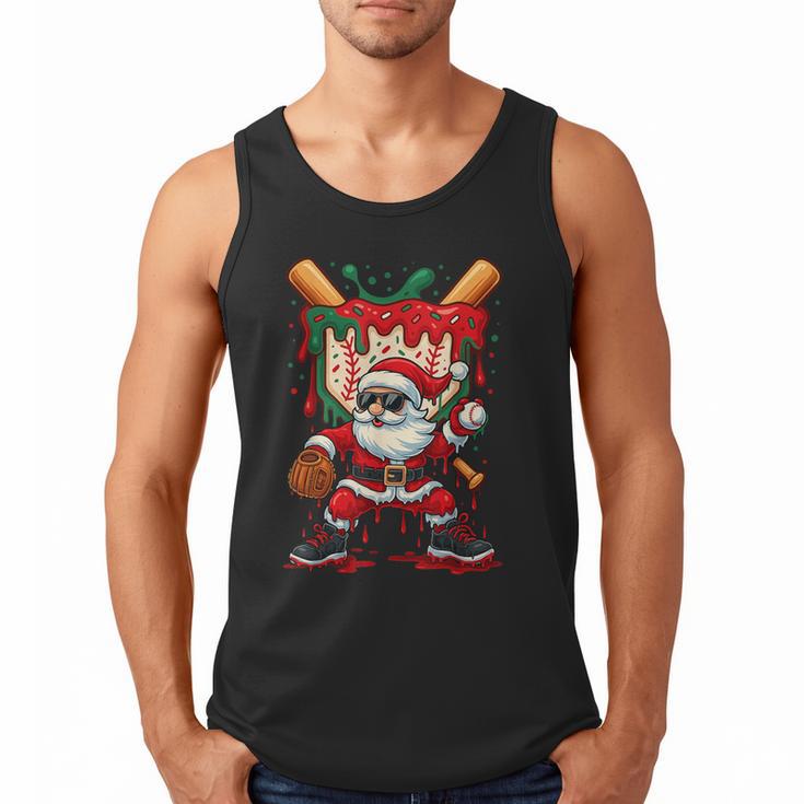 HUGvyn Santa Playing Baseball Ice Cream Drip Christmas Boys Men Tank Top