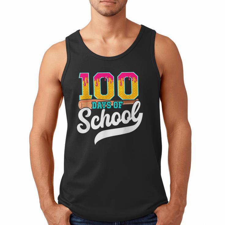 Ice Cream Drip 100 Days Of School Baseball Boys 100th Day Men Tank Top