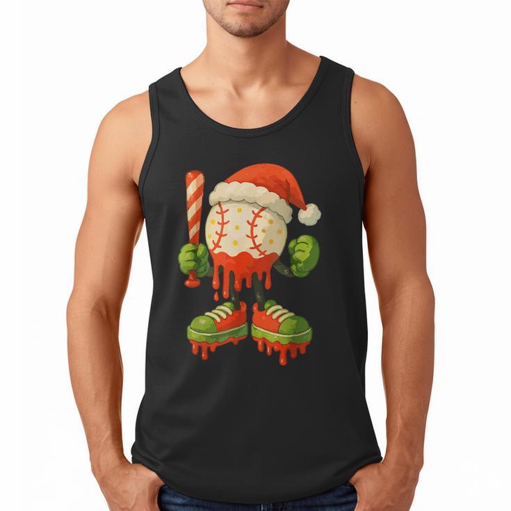 Ice Cream Drip Baseball Christmas Baseball Drip Candy Cane Men Tank Top