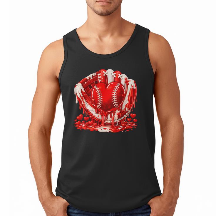 Ice Cream Drip Heart Valentines Day Baseball Boys Youth Kids Men Tank Top