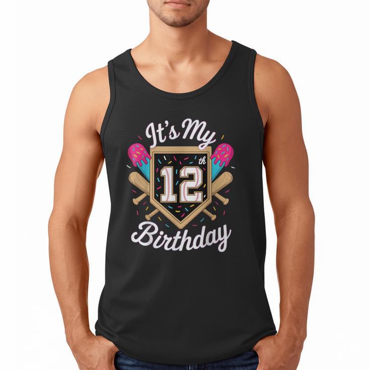 It's My 12th Birthday Baseball Fan Celebration Men Tank Top