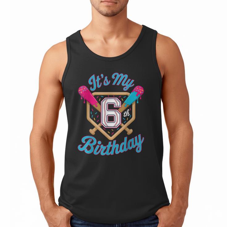 It's My 6th Birthday Baseball Fan Fun Party Celebration Men Tank Top