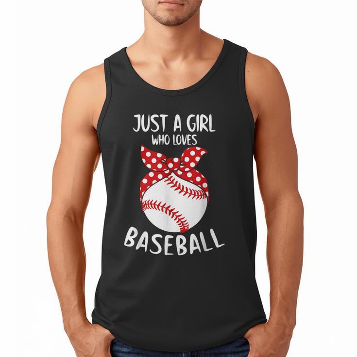 Just A Girl Who Loves Baseball Cute Retro Baseball Lover Men Tank Top