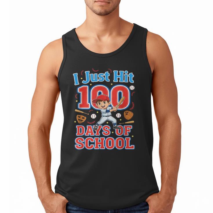 I Just Hit 100 Days Of School Baseball 100th Day Boys Kids Men Tank Top