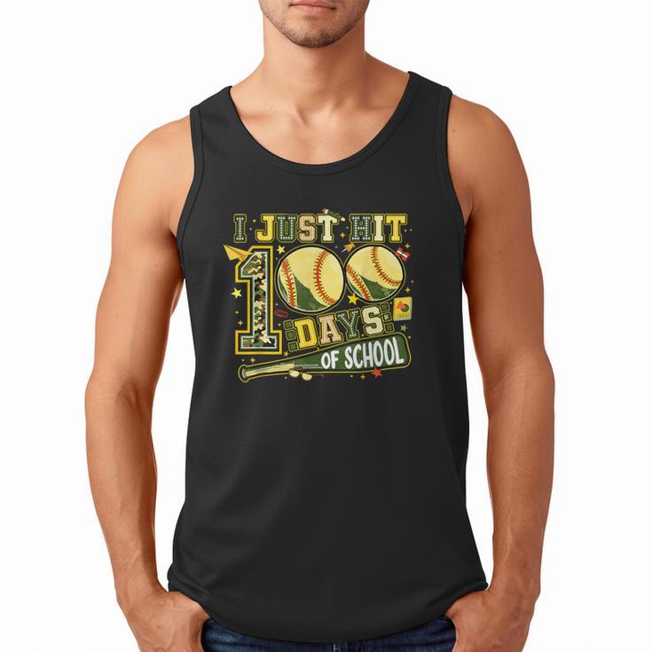 I Just Hit 100 Days Of School Baseball Teacher Boy Girl Kid Men Tank Top I Just Hit 100 Days Of School Baseball Teacher Boy Girl Kid Men Tank Top