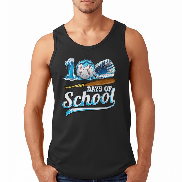 Kid 100 Days Of School Drip Baseball Ice Cream 100th Day Boy Men Tank Top