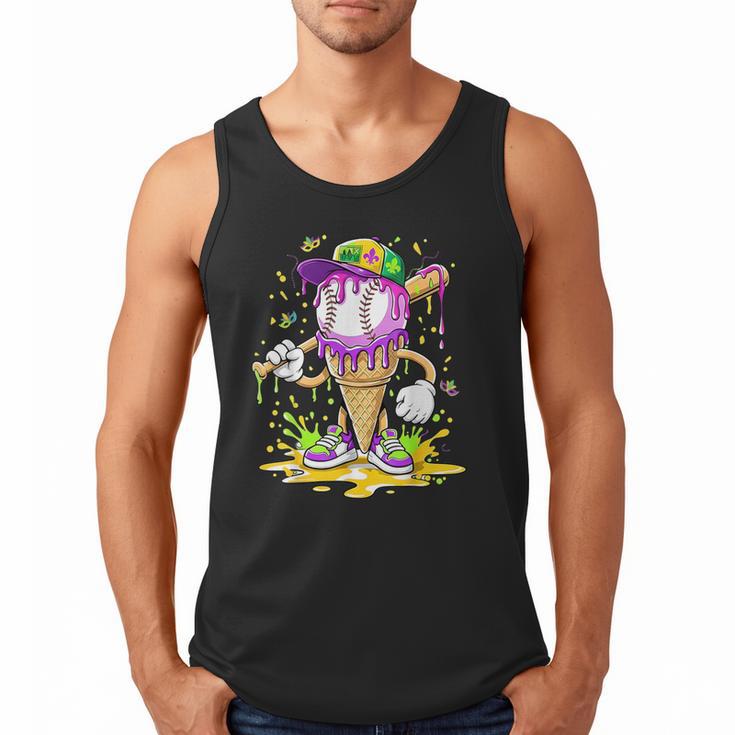 Kids Baseball Drip Ice Cream Apparel Kids Boys Mardi Gras Men Tank Top