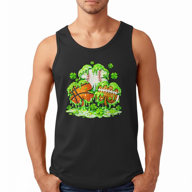 Kids St Patricks Day Shamrock Basketball Baseball Football Men Tank Top