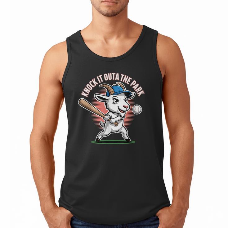 Knock It Outa The Park Baseball Goat Home Run Men Tank Top