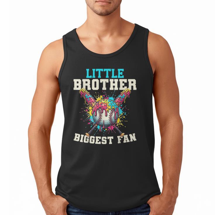 Little Brother Biggest Fan Baseball Cream Drip Crossed Bats Men Tank Top