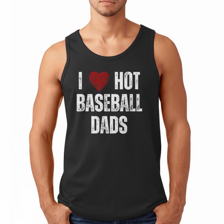 I Love Hot Baseball Dads Red Hearts Men Tank Top