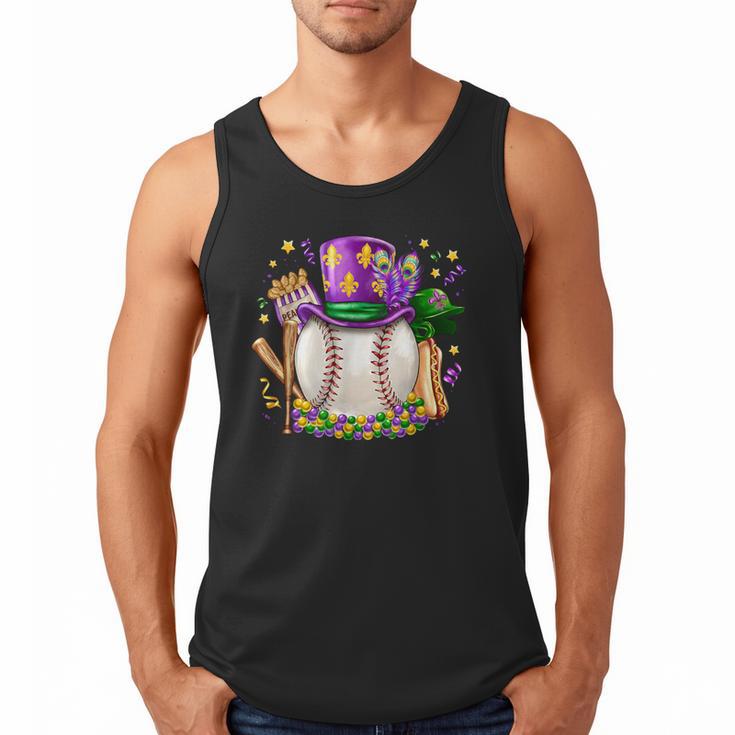 Mardi Gras Baseball Jester Hat Fleur De Lis Boys Girls Kids Men Tank Top