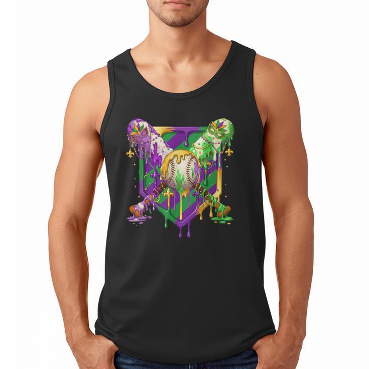 Mardi Gras Ice Cream Drip Baseball Sports For Men Women Kids Men Tank Top