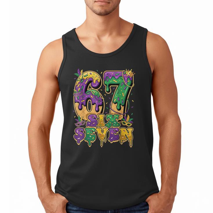 Mardi Gras Six Seven Baseball Drip Number 6 7 Meme Men Tank Top