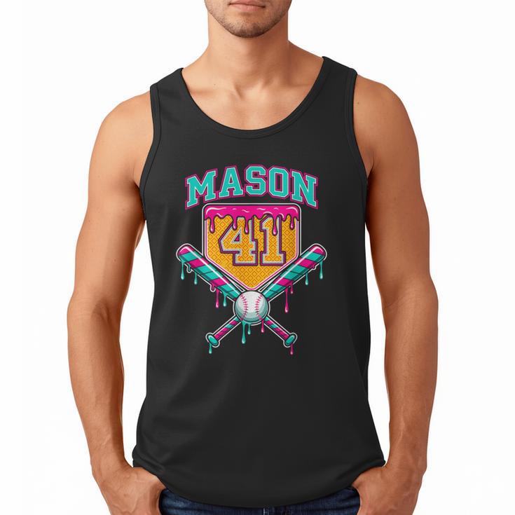 Mason 41 Meme Ice Cream Drip Baseball Birthday Costume Men Tank Top