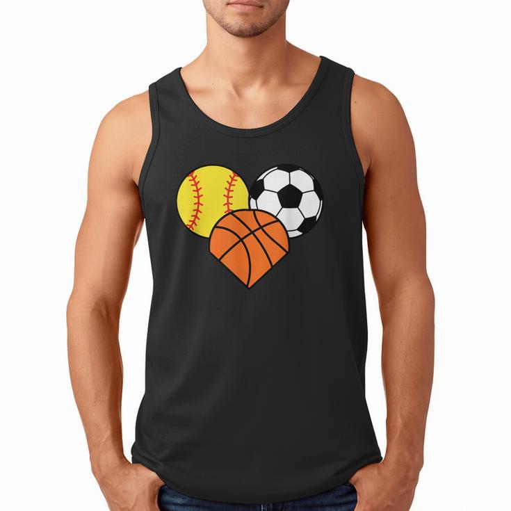 Mom Sports Heart Soccer Basketball Baseball Softball Men Tank Top