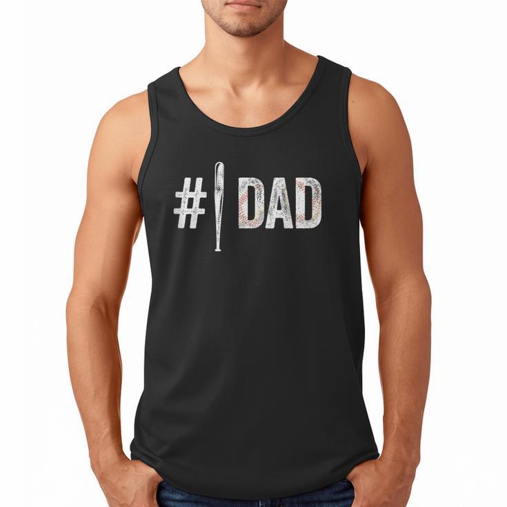 Number One Baseball Dad For Father's Day Daddy Coach Men Tank Top