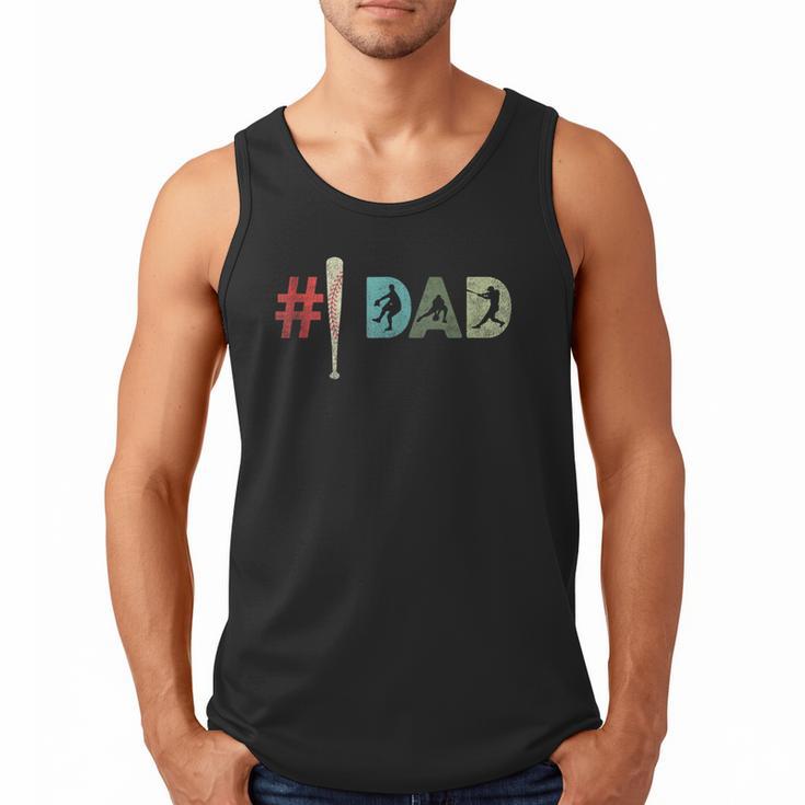 Number One Baseball Dad Father's Day Baseball Player Dad Men Tank Top
