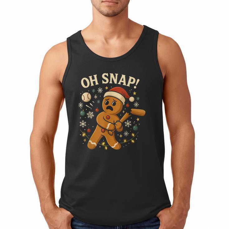 Oh Snap Gingerbreadman Christmas Baseball Men Tank Top