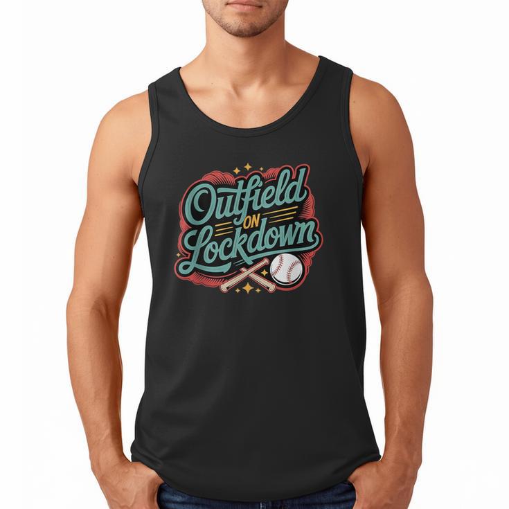 Outfield On Lockdown Baseball Defense Sports Men Tank Top
