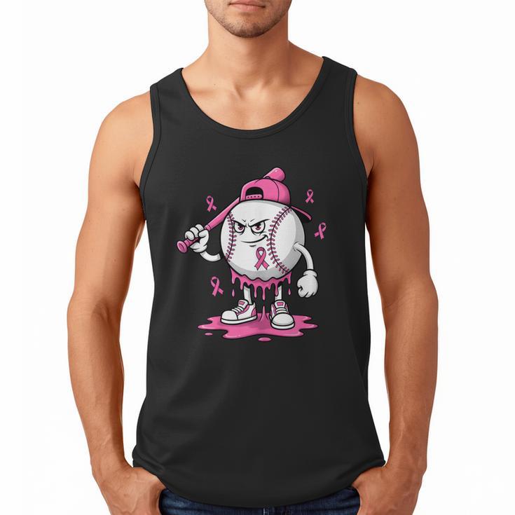Pink Ribbon Baseball Breast Cancer Awareness Men Tank Top