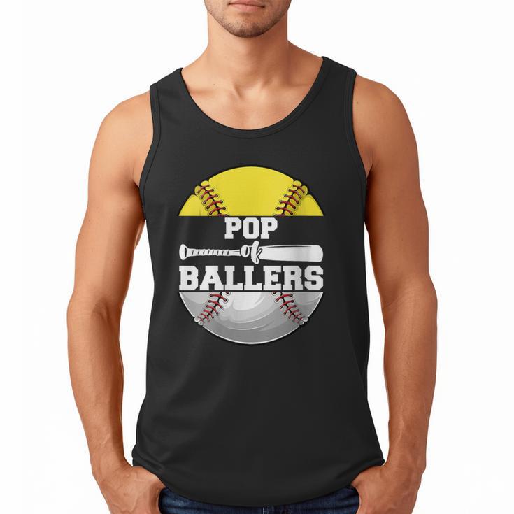 Pop Of Ballers Softball Baseball Dad Men Tank Top