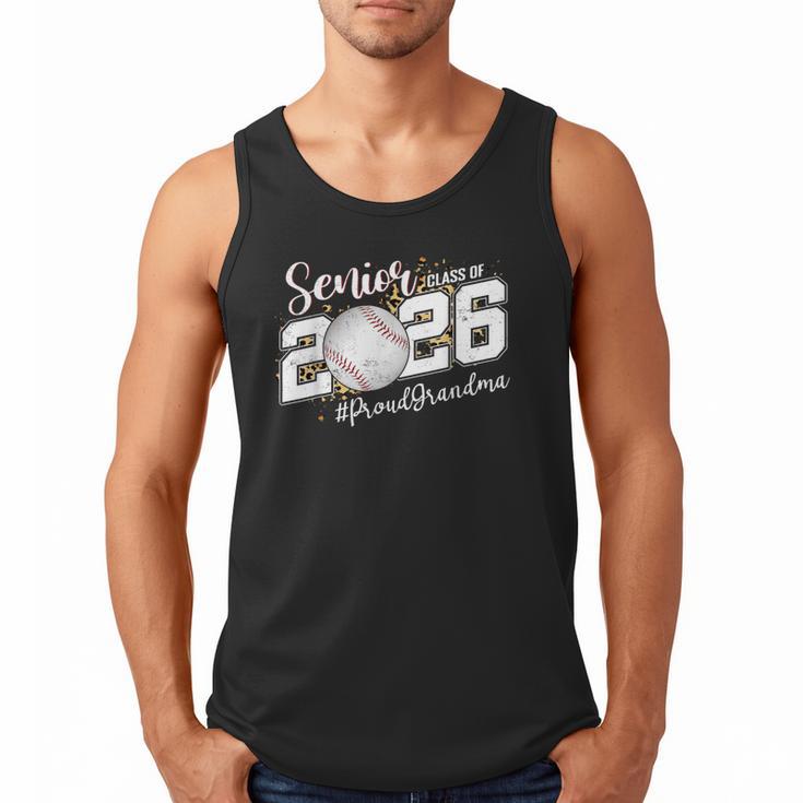 Proud Senior Grandma Class Of 2026 Baseball Graduate Leopard Men Tank Top