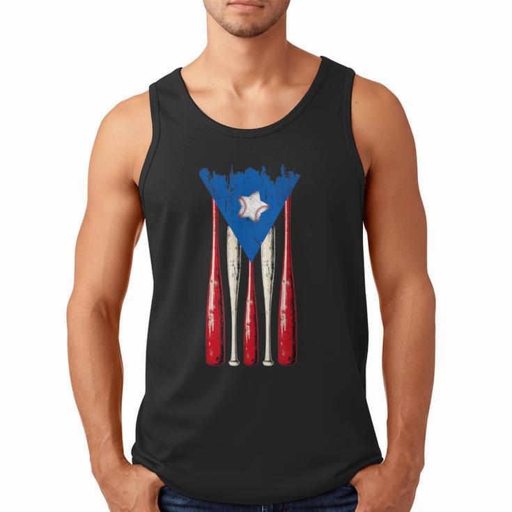 Puerto Rican Baseball Bats Puerto Rico Flag Pride BéIsbol Men Tank Top