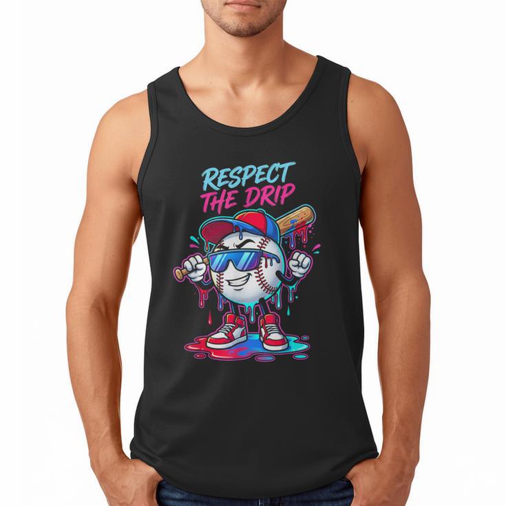 Respect The Drip Baseball Bat Sunglasses Mascot Men Tank Top
