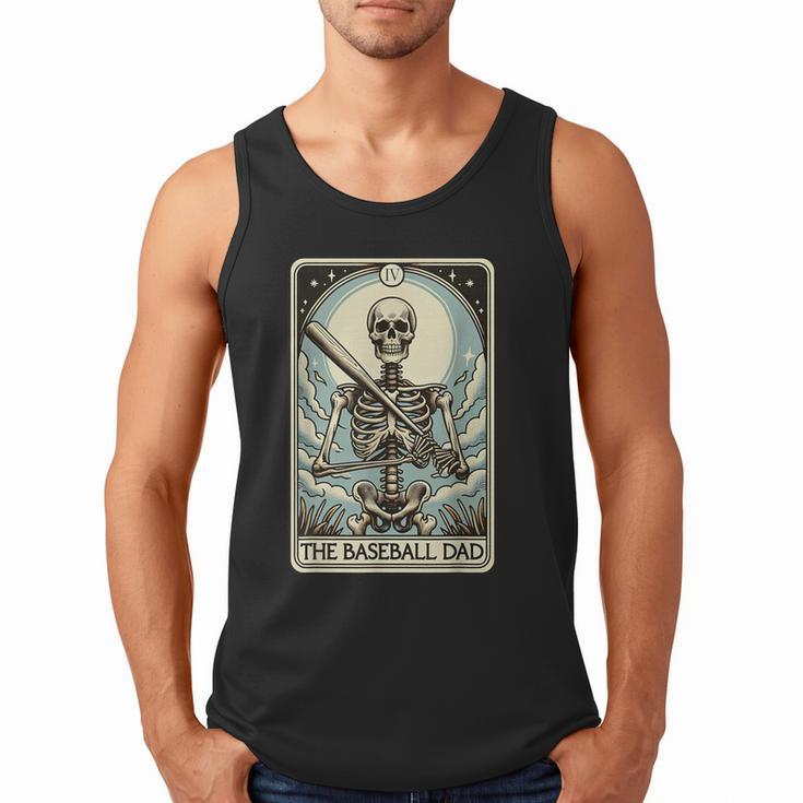 Retro Skeleton Baseball Dad Tarot Card Halloween Sport Lover Men Tank Top