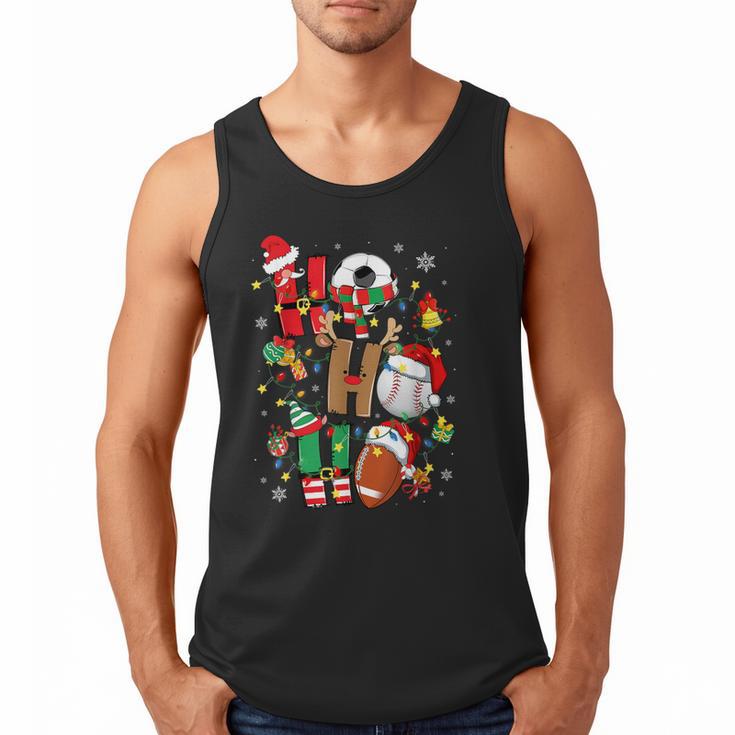 Santa Baseball Football Soccer Pajamas Ho Ho Christmas Xmas Men Tank Top