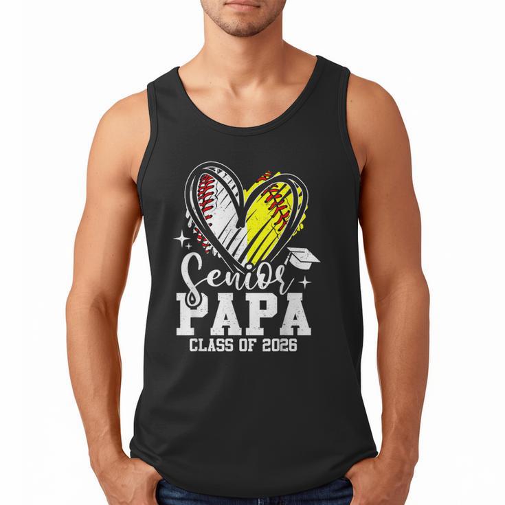 Senior Papa Class Of 2026 Baseball Softball Graduation Heart Men Tank Top