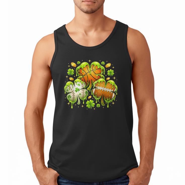 Shamrock Basketball Baseball Drip St Patrick's Day Boys Men Men Tank Top
