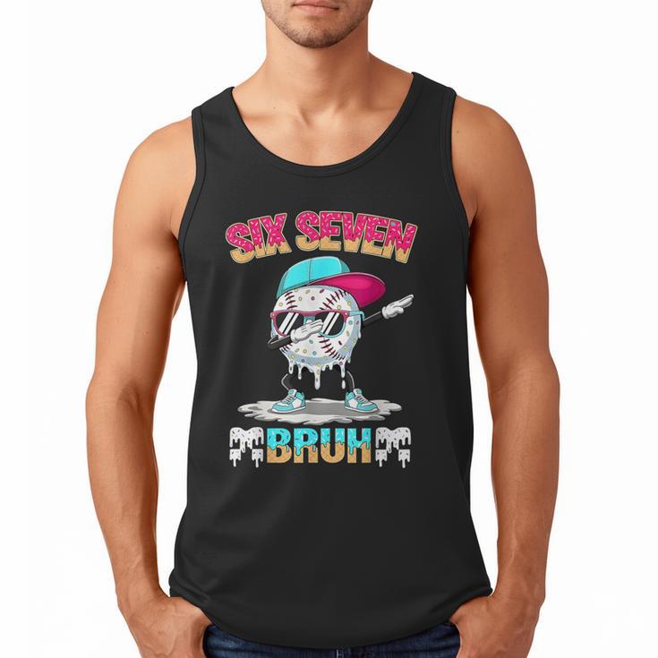 Six Seven 67 Meme Ice Cream Drip Baseball Dabbing Boy Kids Men Tank Top