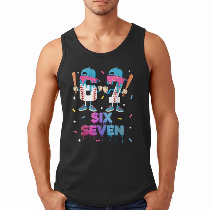 Six Seven Baseball Ice Cream Drip 6 7 Meme Gen Alpha Slang Men Tank Top