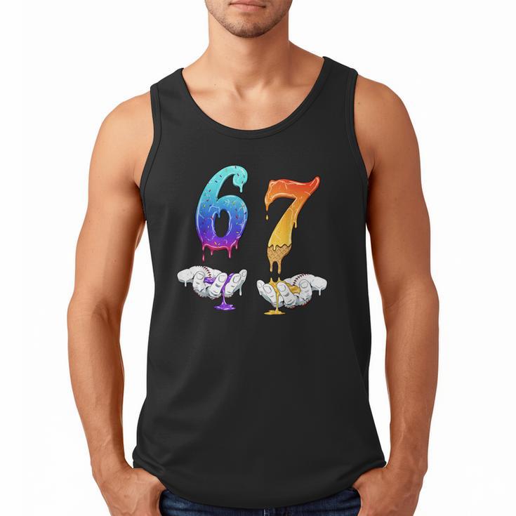 Six Seven Ice Cream Drip Cool Meme 67 Number Baseball Men Tank Top