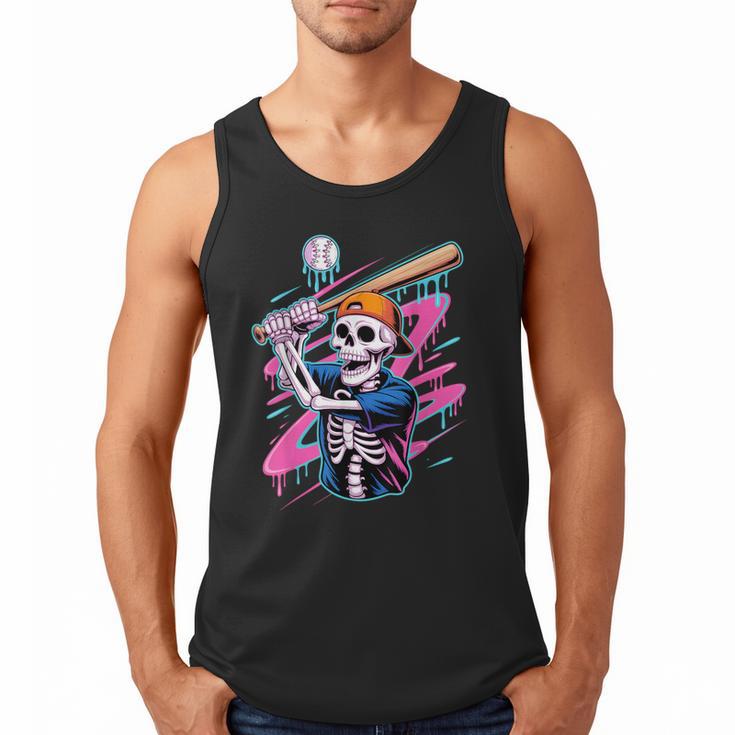 Skeleton Baseball Drip Boy Youth Dripping Baseball Halloween Men Tank Top