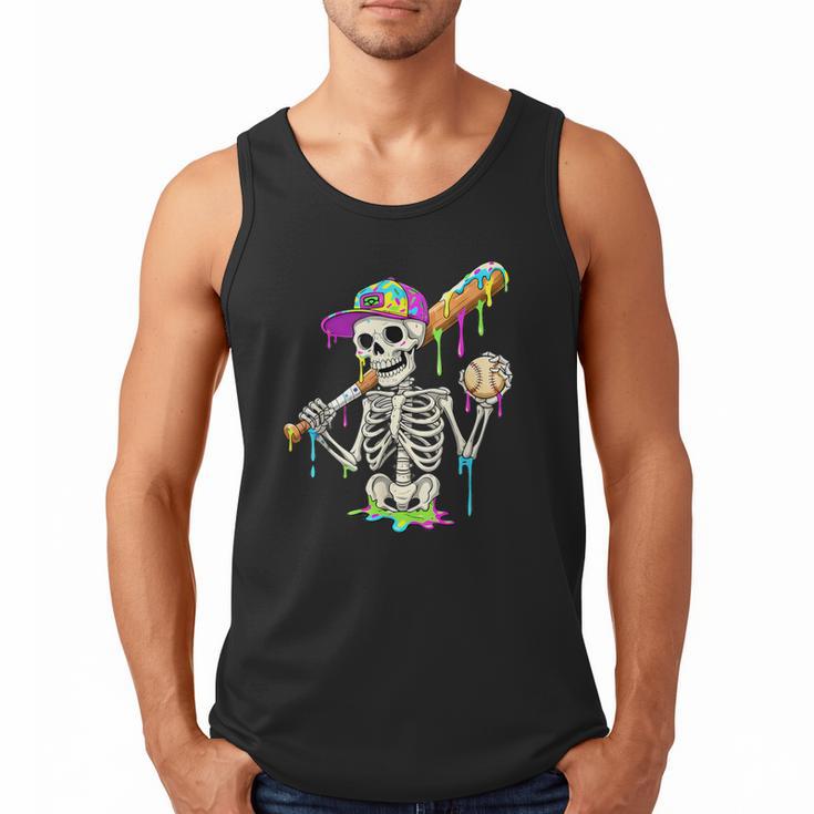 Skeleton Baseball Drip Boys Ice Cream Drip Youth Baseball Men Tank Top