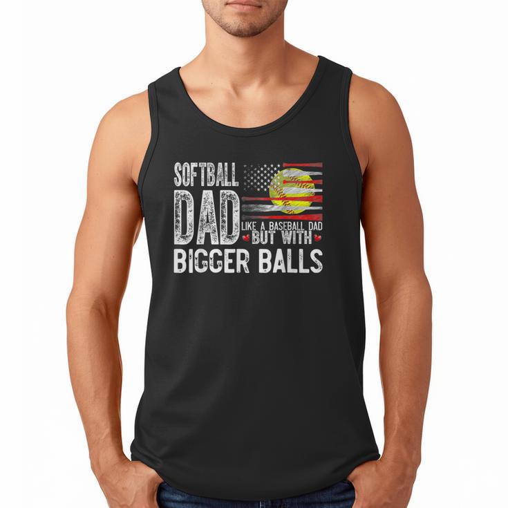 Softball Dad Like A Baseball Dad Retro US Flag Father's Day Men Tank Top