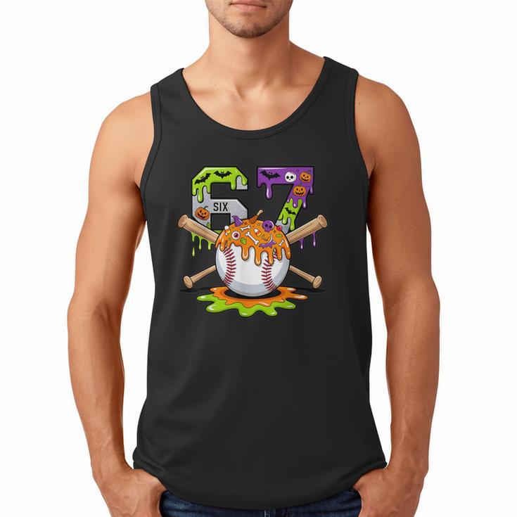 Spooky Halloween Baseball Ice Cream Dripping Six Seven 6 7 Men Tank Top