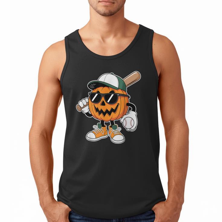 Spooky Jack O Lantern Baseball Halloween Costumes Boys Men Tank Top