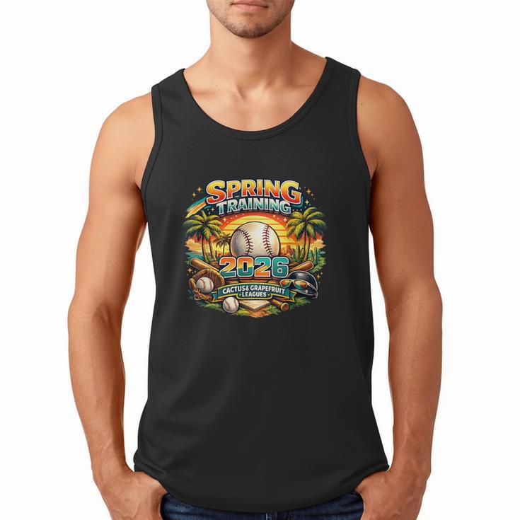 Spring Training 2026 Retro Baseball Palm Cactus Men Tank Top