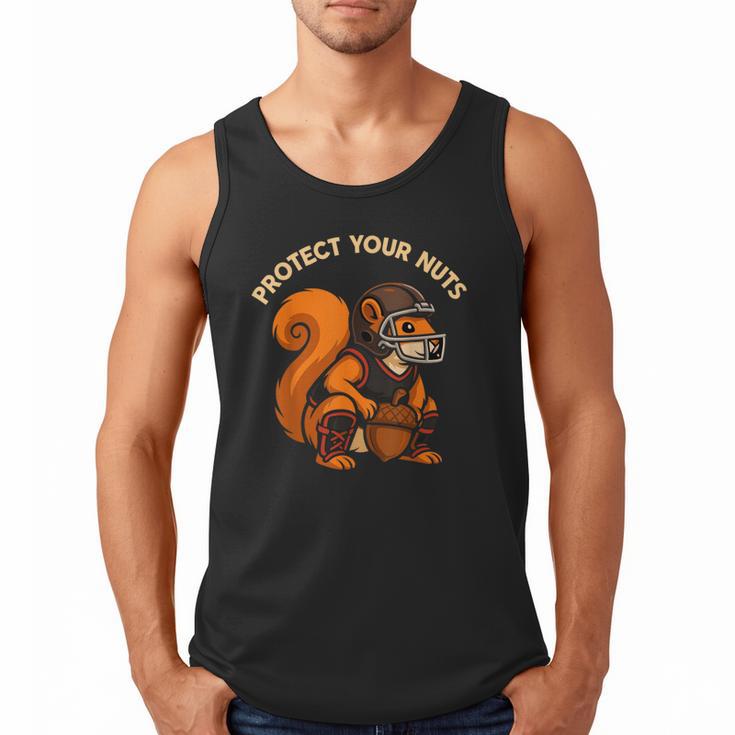 Squirell Baseball Catcher Player Joke Tee Protect Your Nuts Men Tank Top