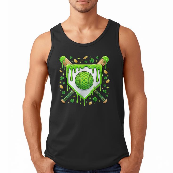 St Patrick Day Baseball Drip Ice Cream Boys Men Men Tank Top