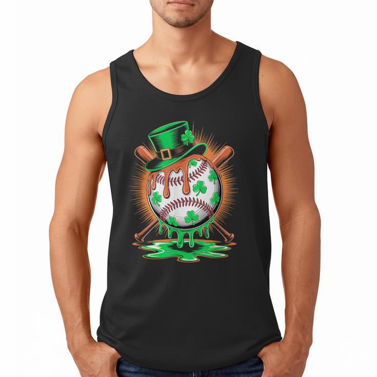St Patrick Day Baseball Drip Ice Cream Kids Boys Men Men Tank Top