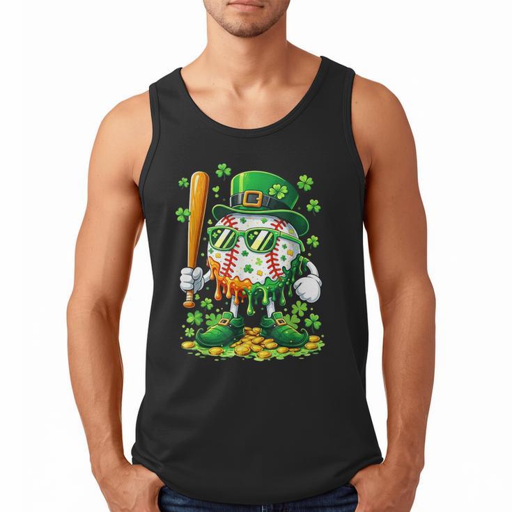 St Patricks Day Baseball Ice Cream Baseball Player Cartoon Men Tank Top