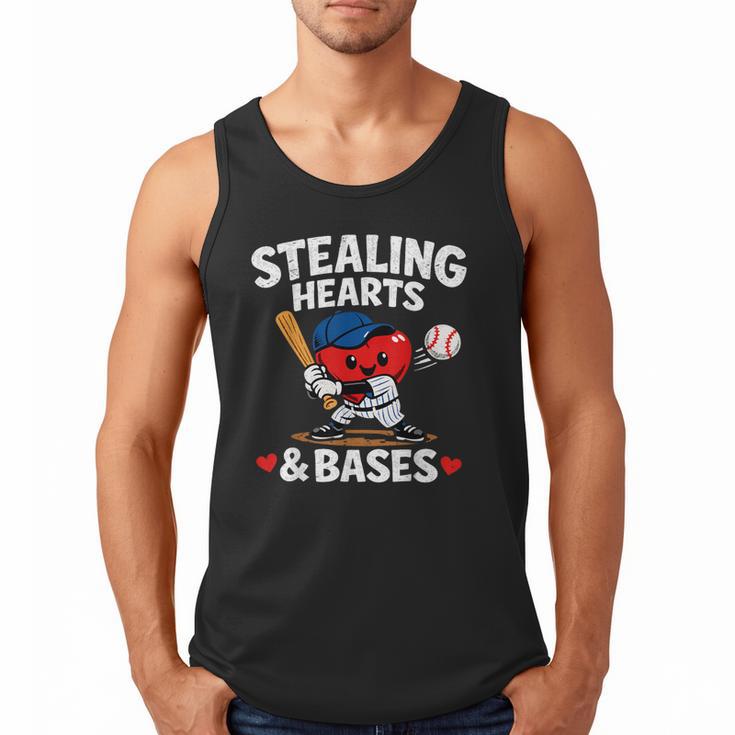 Stealing Hearts & Bases Valentine’s Day Baseball Love Men Tank Top