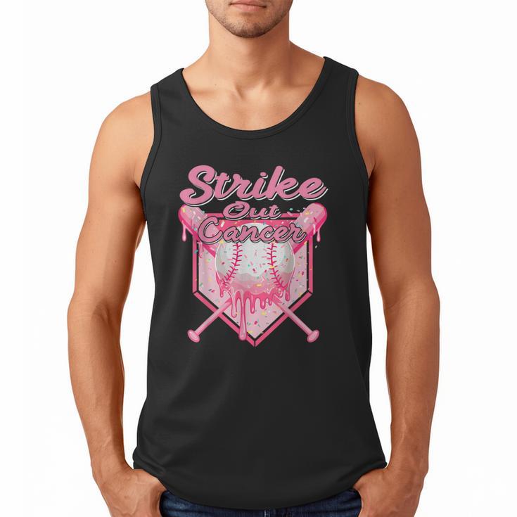 Strike Out Breast Cancer Baseball Drip For Boys Youth Men Tank Top