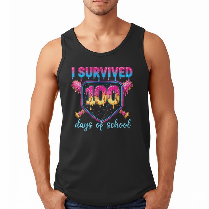 I Survived 100 Days Of School Baseball 100th Day Kids Girls Men Tank Top