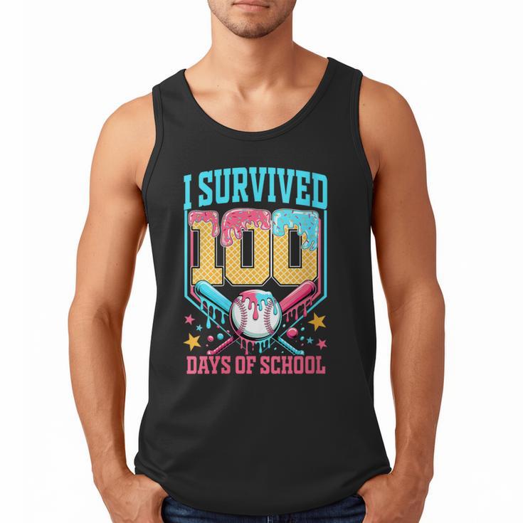 I Survived 100 Days Of School Baseball Drip Students Teacher Men Tank Top